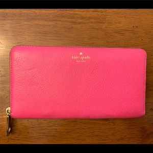 Hot pink Kate spade wallet